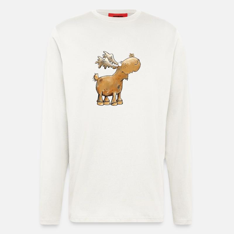 Drolliger Elch Schmetterling - Langarmshirt - made by SPREAD  - OFF WHITE