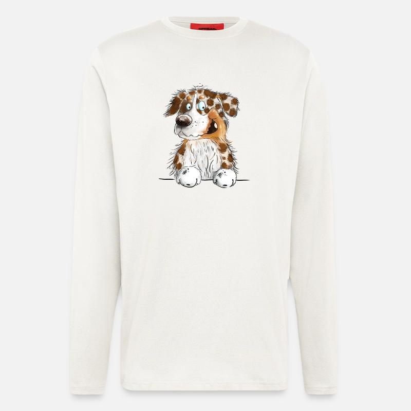 Funny Australian Shepherd Red Merle - Langarmshirt - made by SPREAD  - OFF WHITE