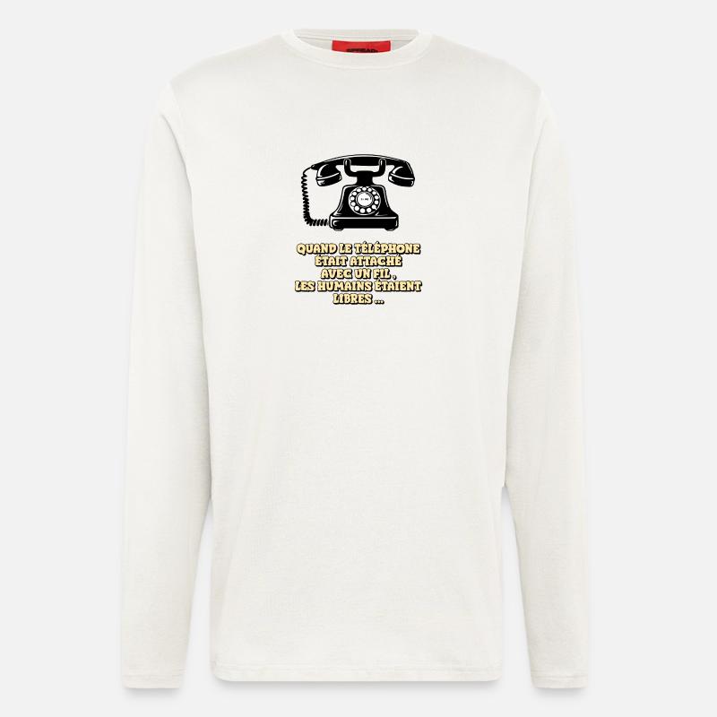 Wenn das Telefon ein Kabel hatte - Langarmshirt - made by SPREAD  - OFF WHITE