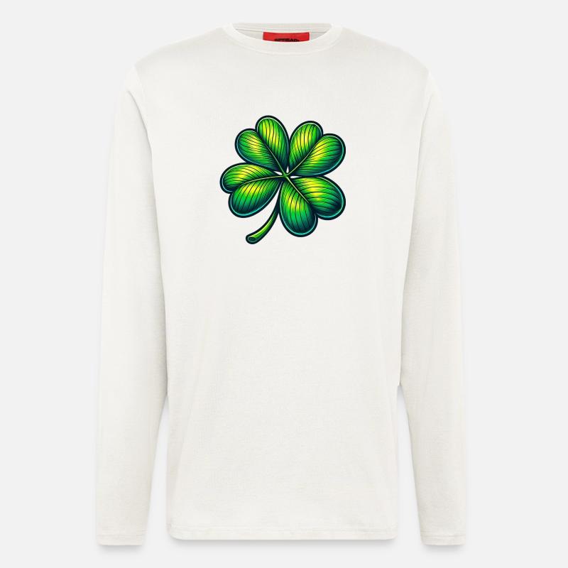 Vierblättriges Kleeblatt - Langarmshirt - made by SPREAD  - OFF WHITE