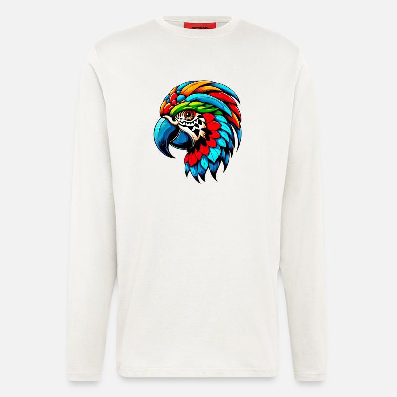 Harlekin Papagei - Langarmshirt - made by SPREAD - OFF WHITE