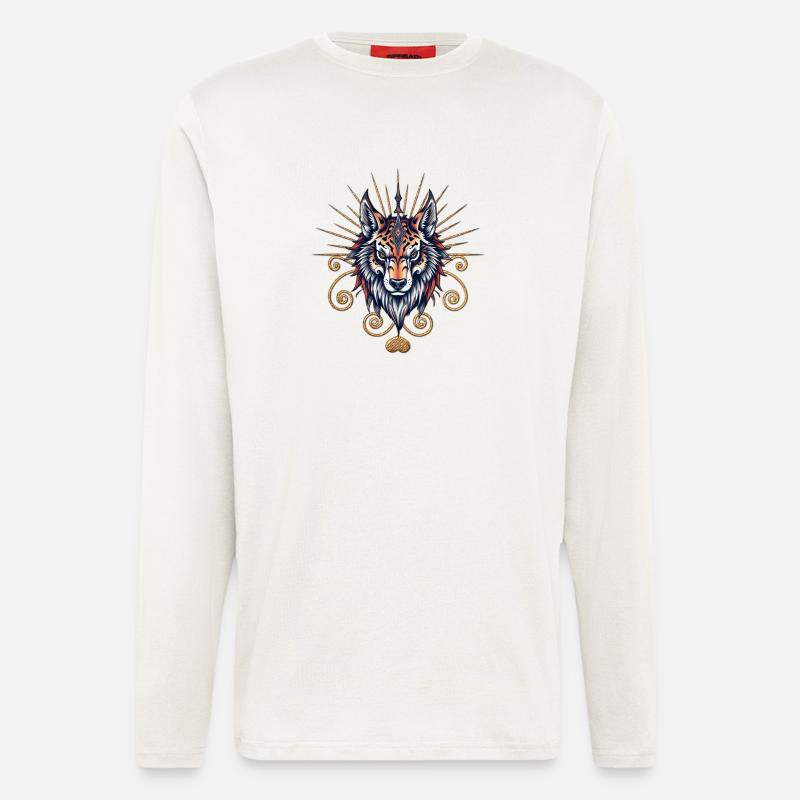Atemberaubender Wolfskopf - Langarmshirt - made by SPREAD  - OFF WHITE