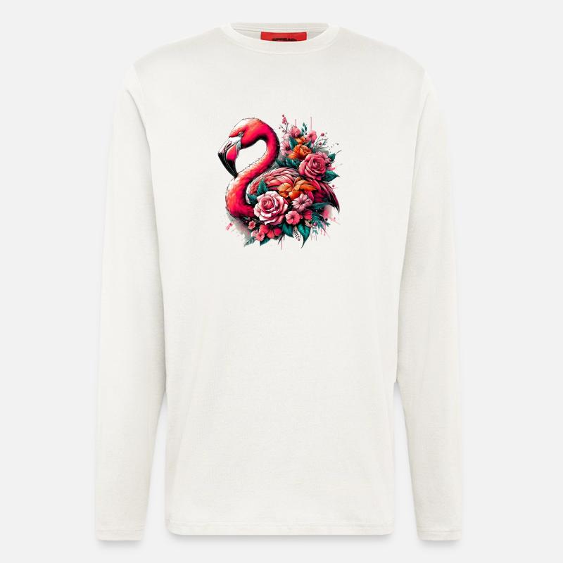 Flamingo - Langarmshirt - made by SPREAD  - OFF WHITE