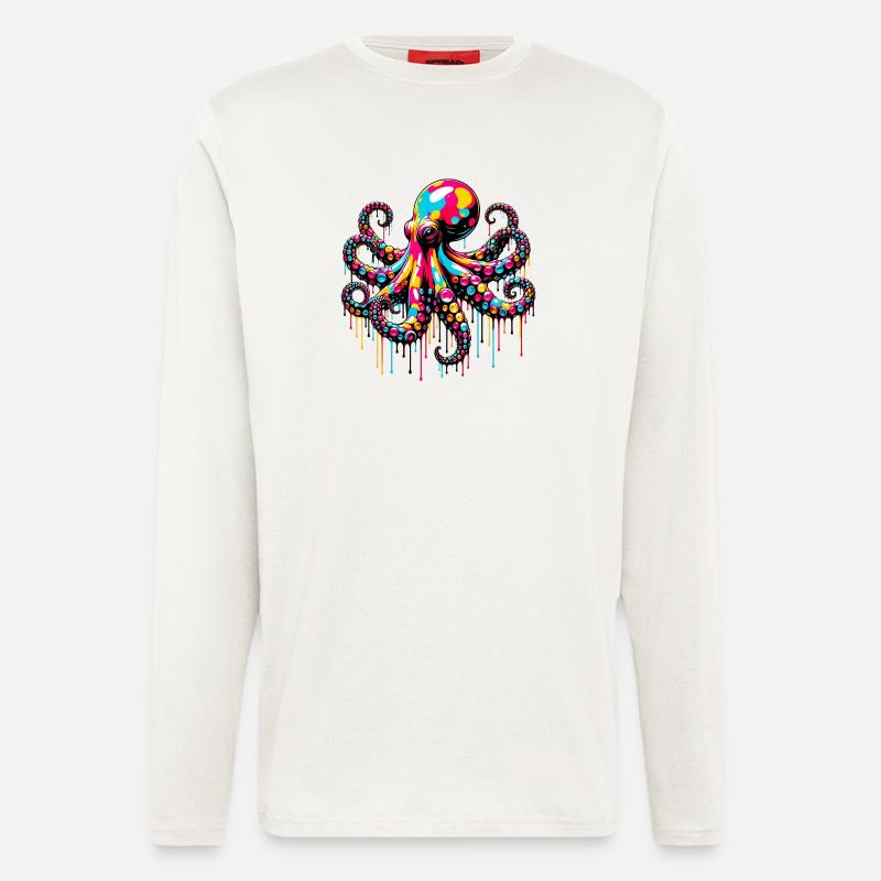 Krake - Langarmshirt - made by SPREAD  - OFF WHITE