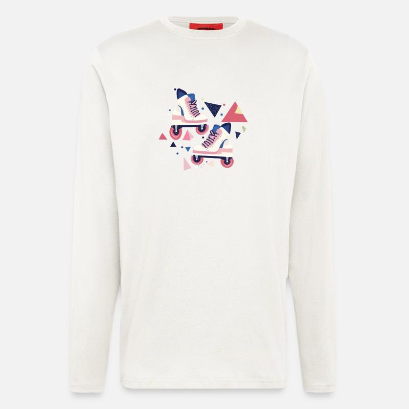 90s pattern roller skates - Longsleeve - made by SPREAD  - OFF WHITE