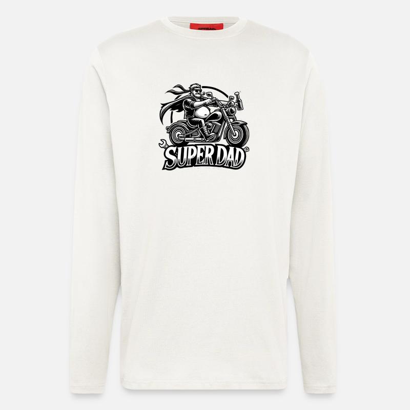 Super Dad Motorradheld - Langarmshirt - made by SPREAD  - OFF WHITE