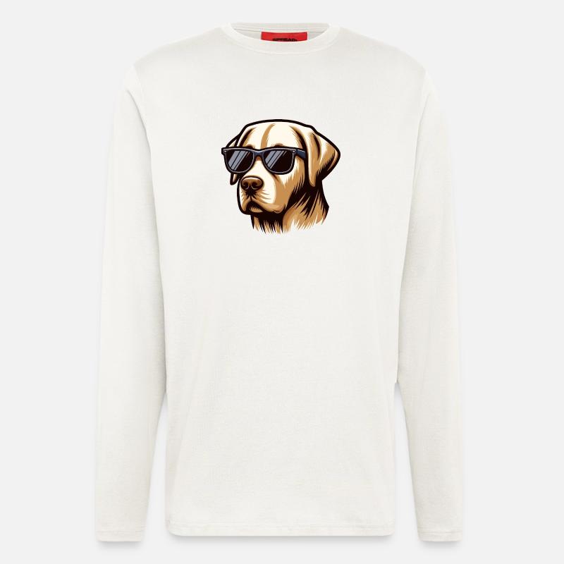 Cooler Labrador Hundekopf - Langarmshirt - made by SPREAD  - OFF WHITE