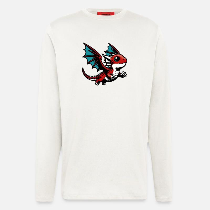 Dragon - Manches longues bio décontracté fabriqué en UE - OFF WHITE