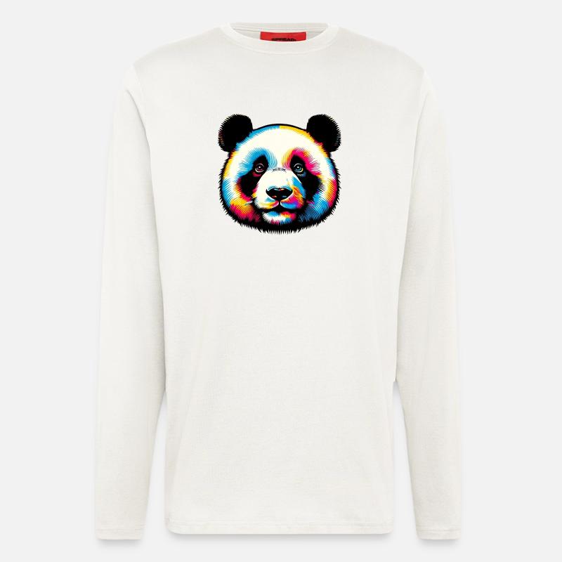 Panda - Manches longues bio décontracté fabriqué en UE - OFF WHITE