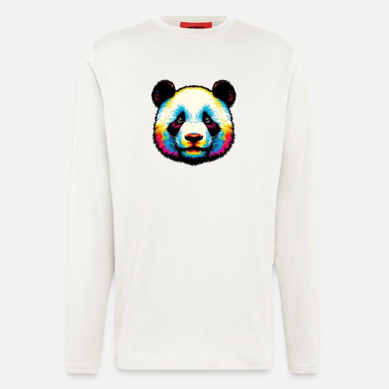 Panda - Manches longues bio décontracté fabriqué en UE - OFF WHITE