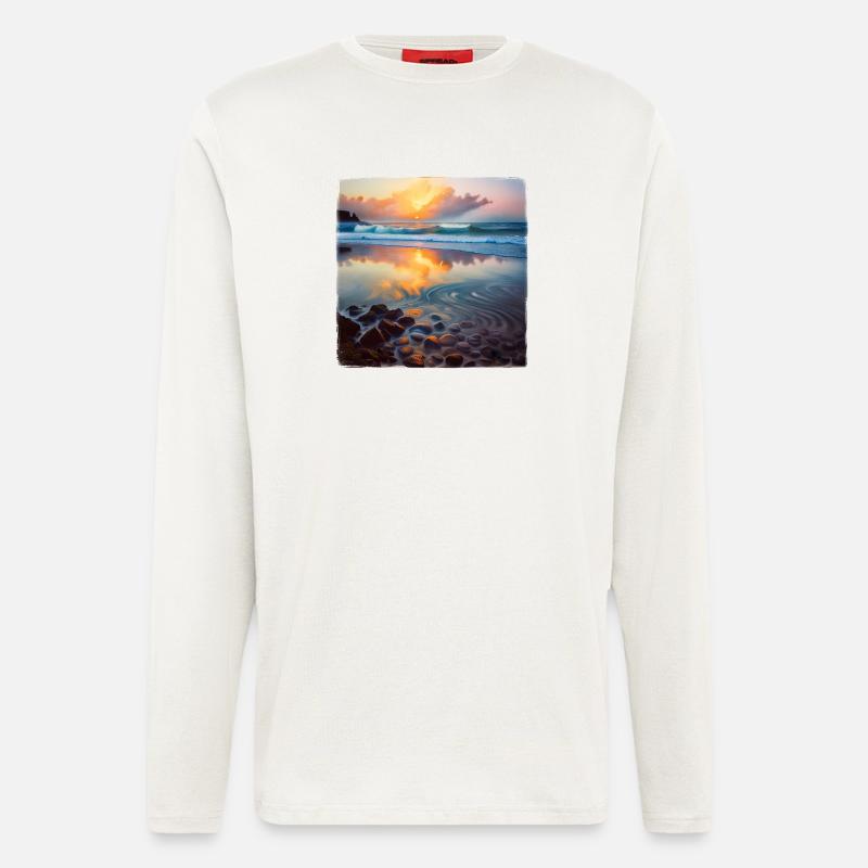 Strand-Kieselsteine - Langarmshirt - made by SPREAD  - OFF WHITE