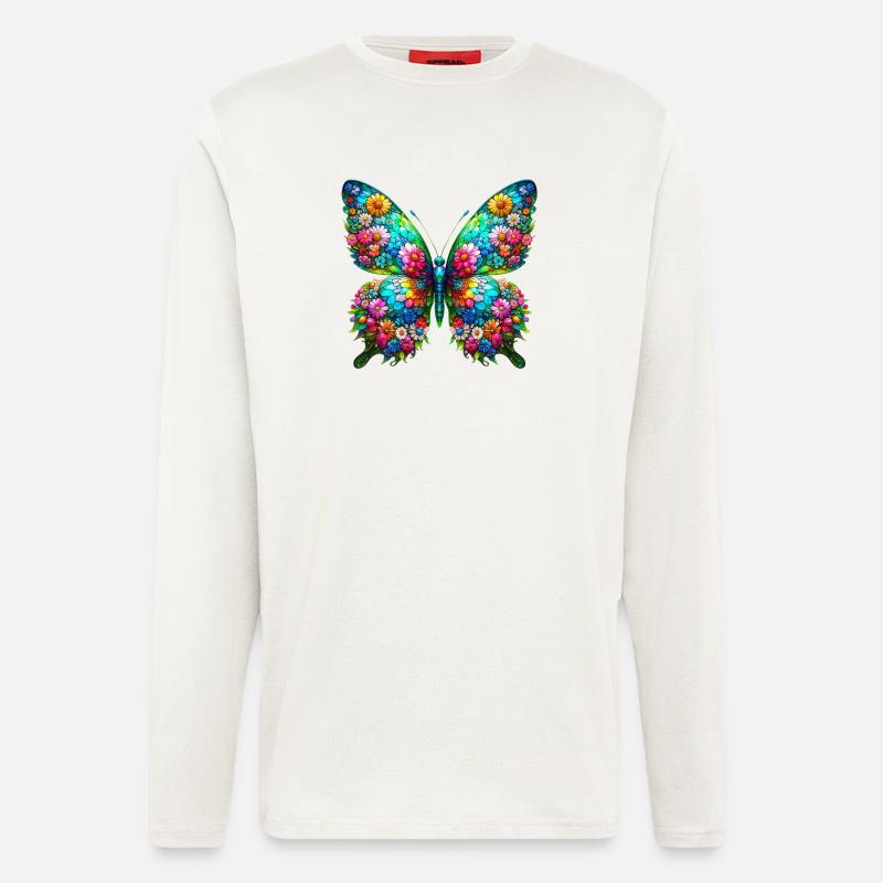 Schmetterling - Langarmshirt - made by SPREAD  - OFF WHITE