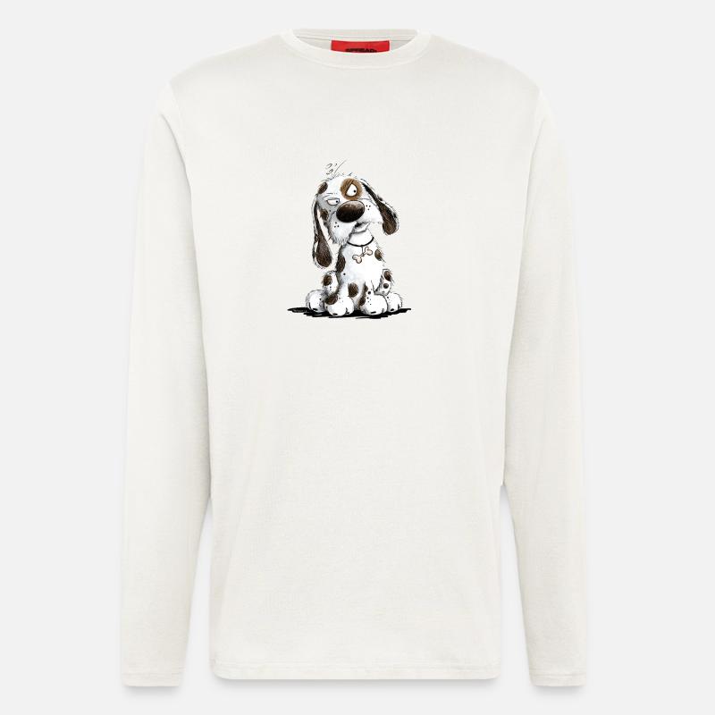 Nö Hund Spruch Statement Mürrisch - Langarmshirt - made by SPREAD  - OFF WHITE