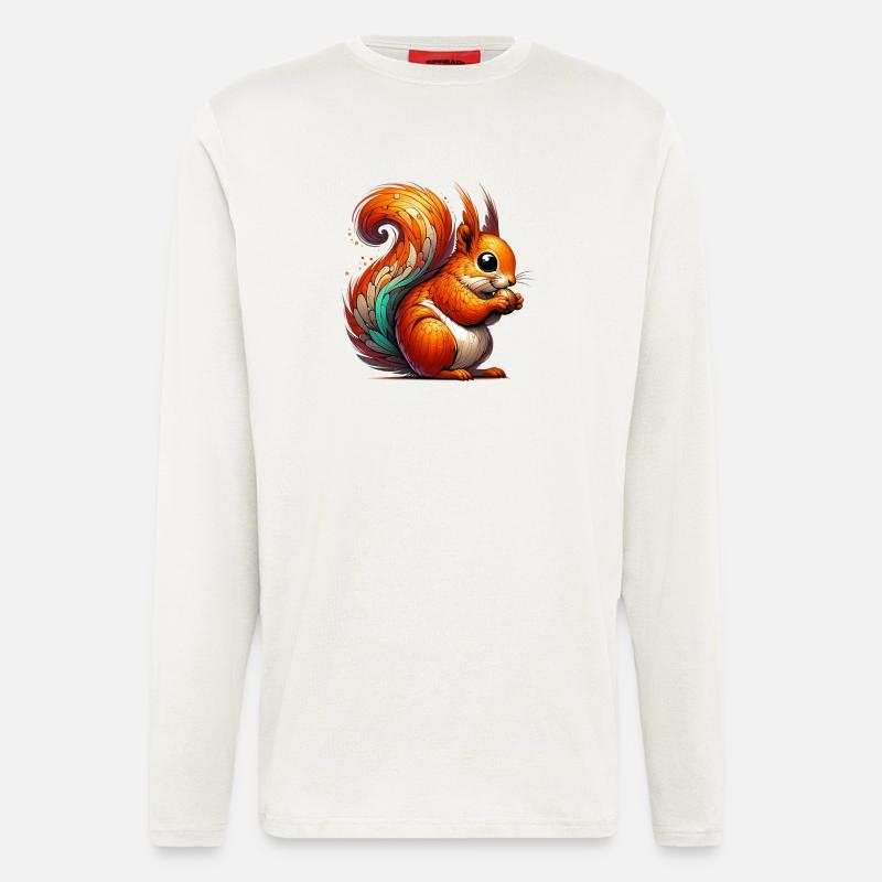 Eichhörnchen - Langarmshirt - made by SPREAD  - OFF WHITE