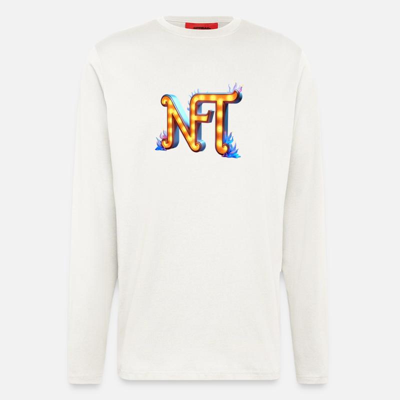 NFT in Lichtern – Leuchtendes Schilderdesign - Langarmshirt - made by SPREAD  - OFF WHITE