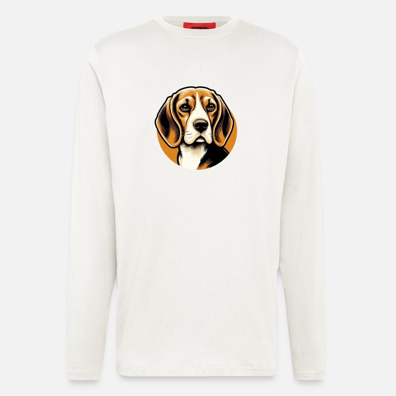 Beagle Hundekopf - Langarmshirt - made by SPREAD  - OFF WHITE