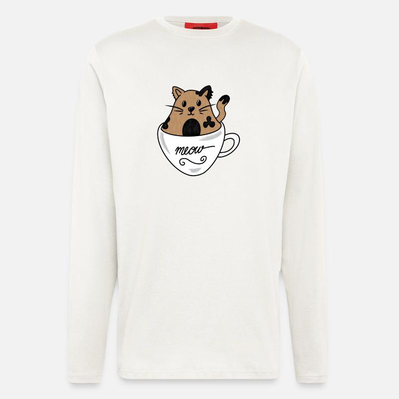 Cup cat - Langarmshirt - made by SPREAD  - OFF WHITE