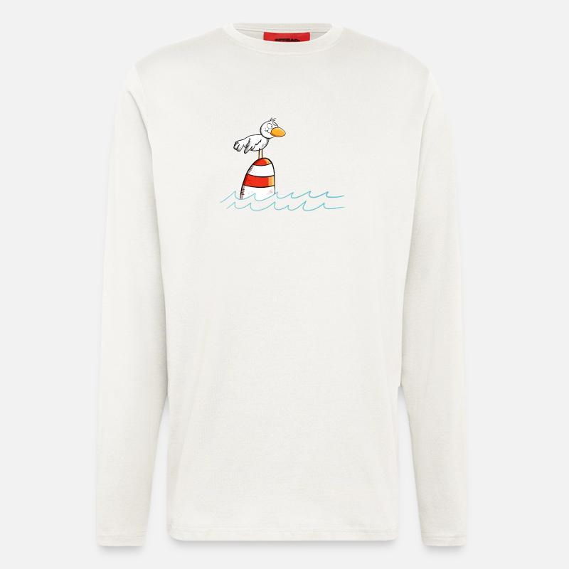 Drollige Möwe Will Meer - Langarmshirt - made by SPREAD  - OFF WHITE