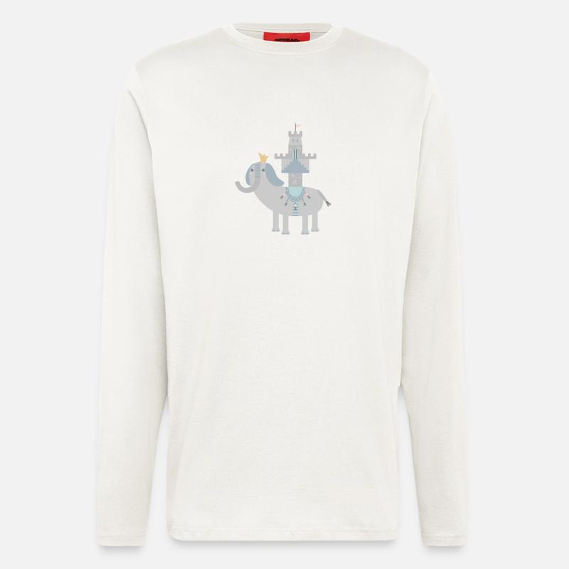 Elefant und Schloss l no text - Langarmshirt - made by SPREAD  - OFF WHITE