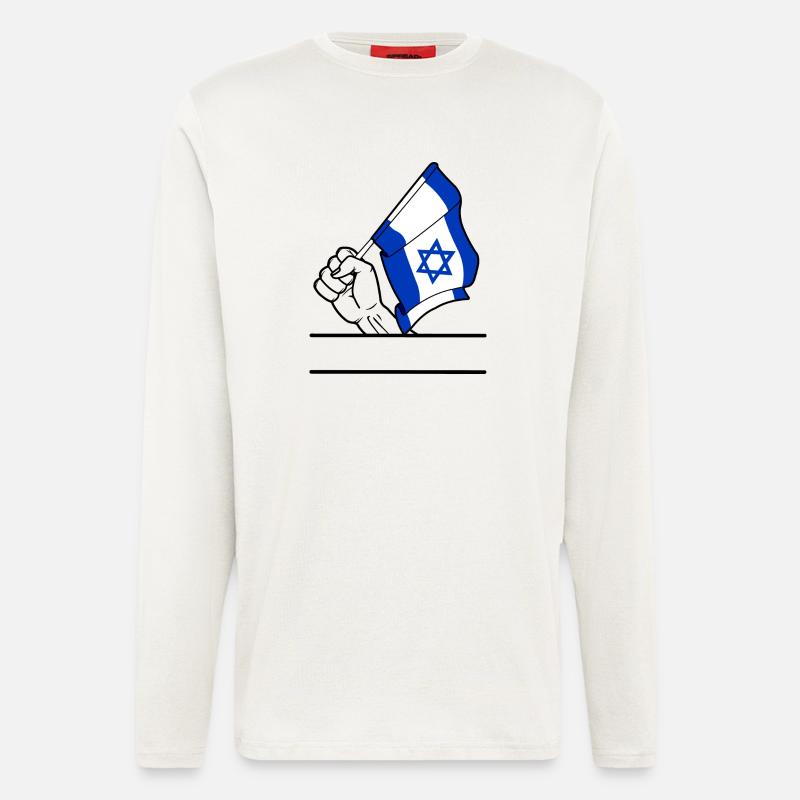 Flagge Israel transparenter Fausttextraum - Langarmshirt - made by SPREAD  - OFF WHITE