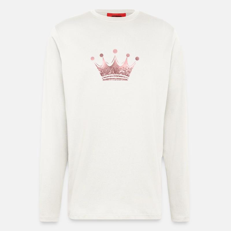Queen/King Crown Glitter Personalizable - Longsleeve - made by SPREAD  - OFF WHITE