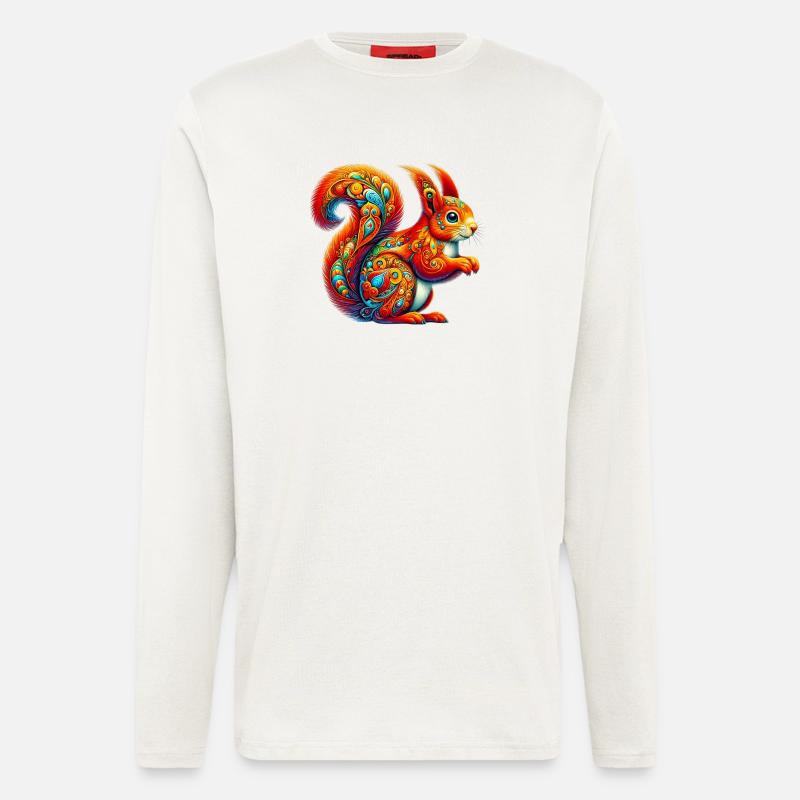 Eichhörnchen - Langarmshirt - made by SPREAD  - OFF WHITE