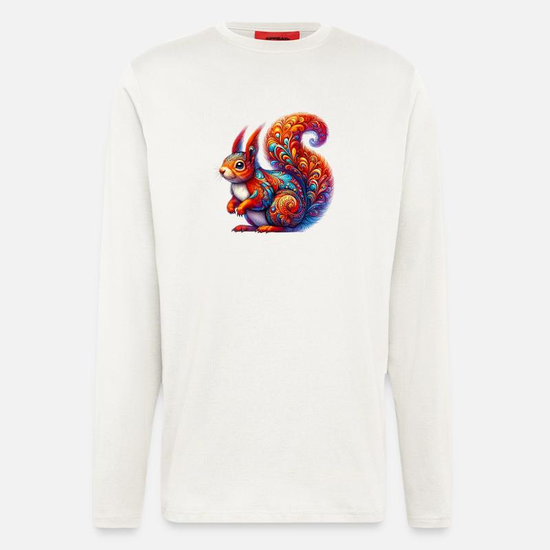 Eichhörnchen - Langarmshirt - made by SPREAD  - OFF WHITE