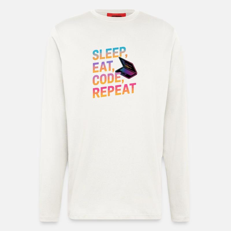 Sleep, Eat, Code, Repeat - Longsleeve - made by SPREAD  - OFF WHITE