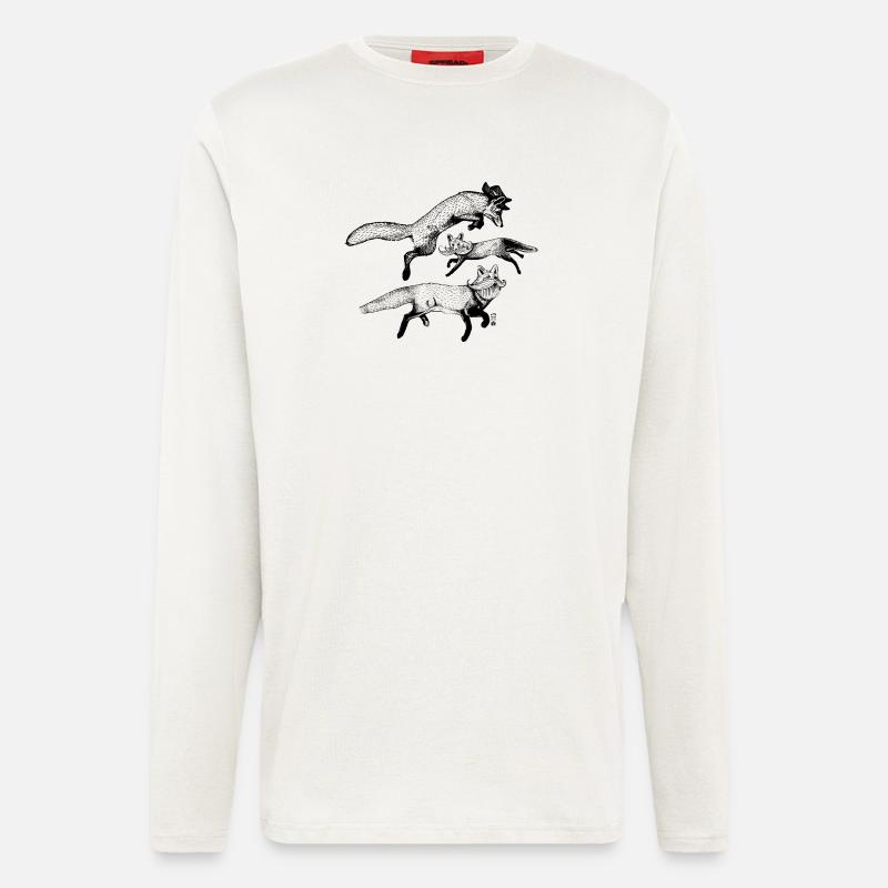 Die 3 Füchse - Langarmshirt - made by SPREAD  - OFF WHITE