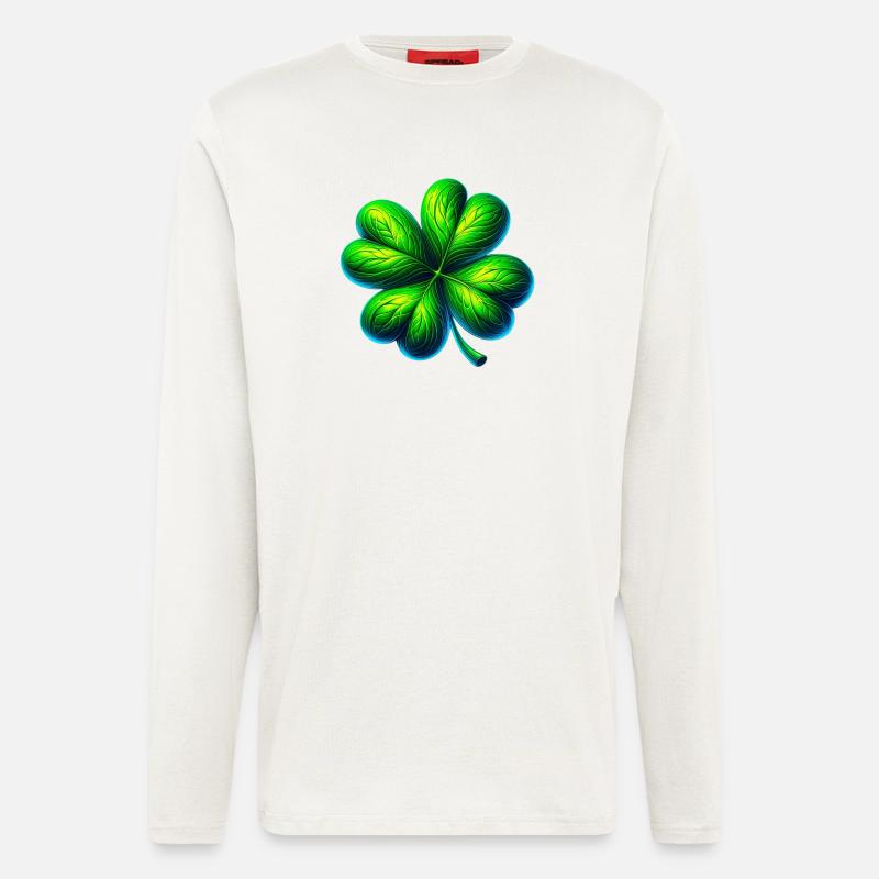 Vierblättriges Kleeblatt - Langarmshirt - made by SPREAD  - OFF WHITE