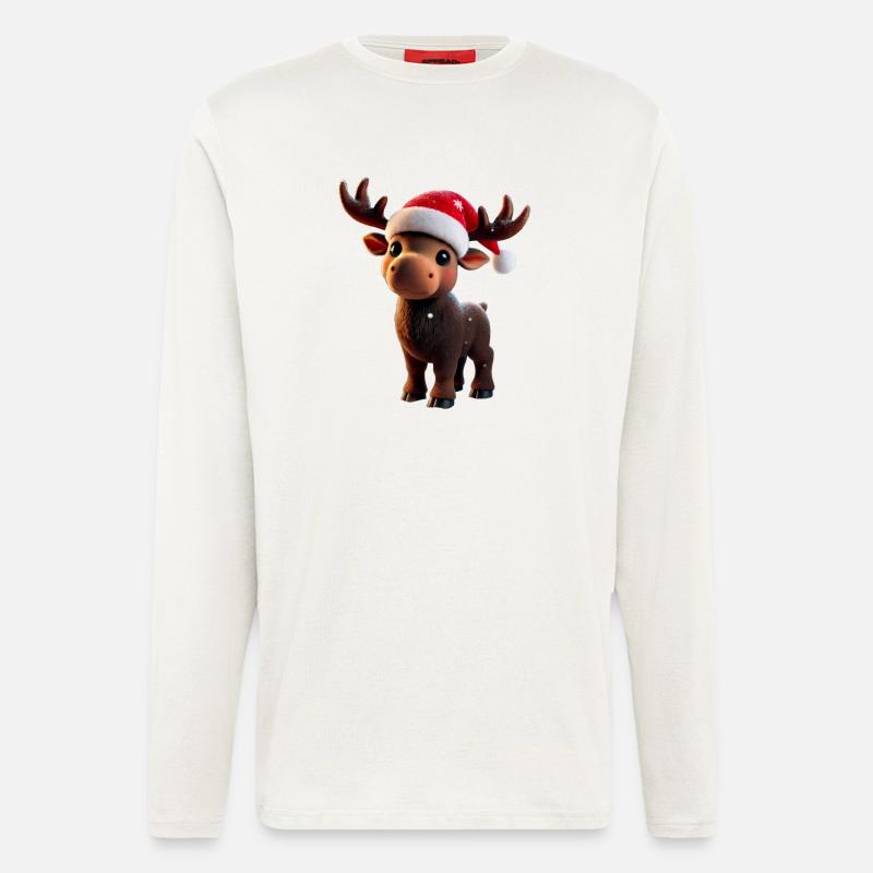 Elch - Moose - Weihnachten - Langarmshirt - made by SPREAD  - OFF WHITE