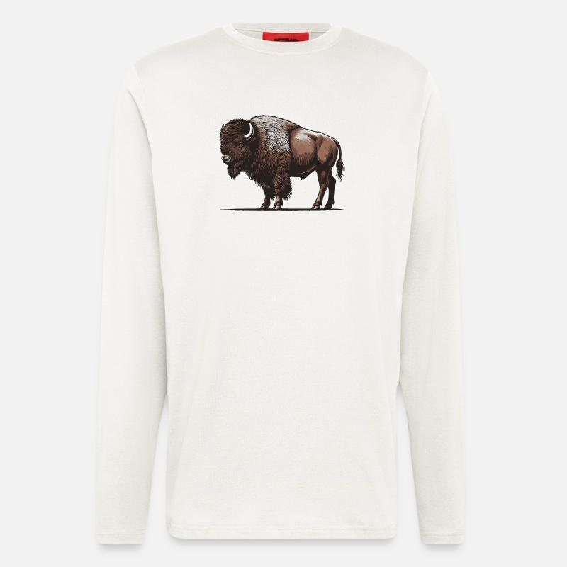 Bison - Manches longues bio décontracté fabriqué en UE - OFF WHITE