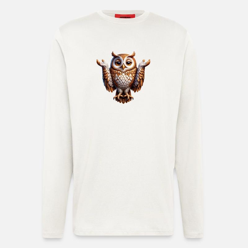 Zuckende Eule - Langarmshirt - made by SPREAD  - OFF WHITE