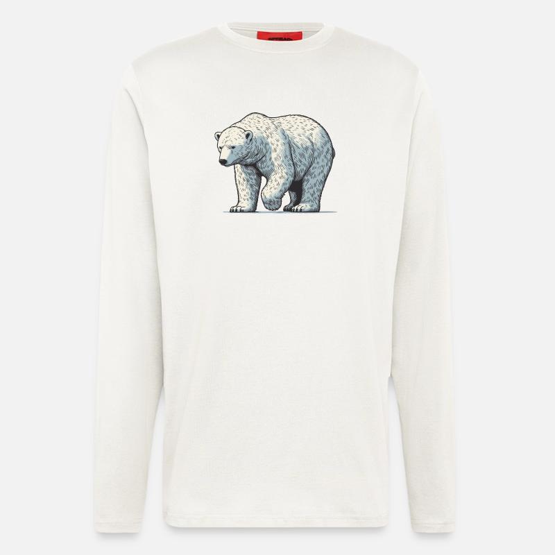 Ours blanc - Manches longues bio décontracté fabriqué en UE - OFF WHITE