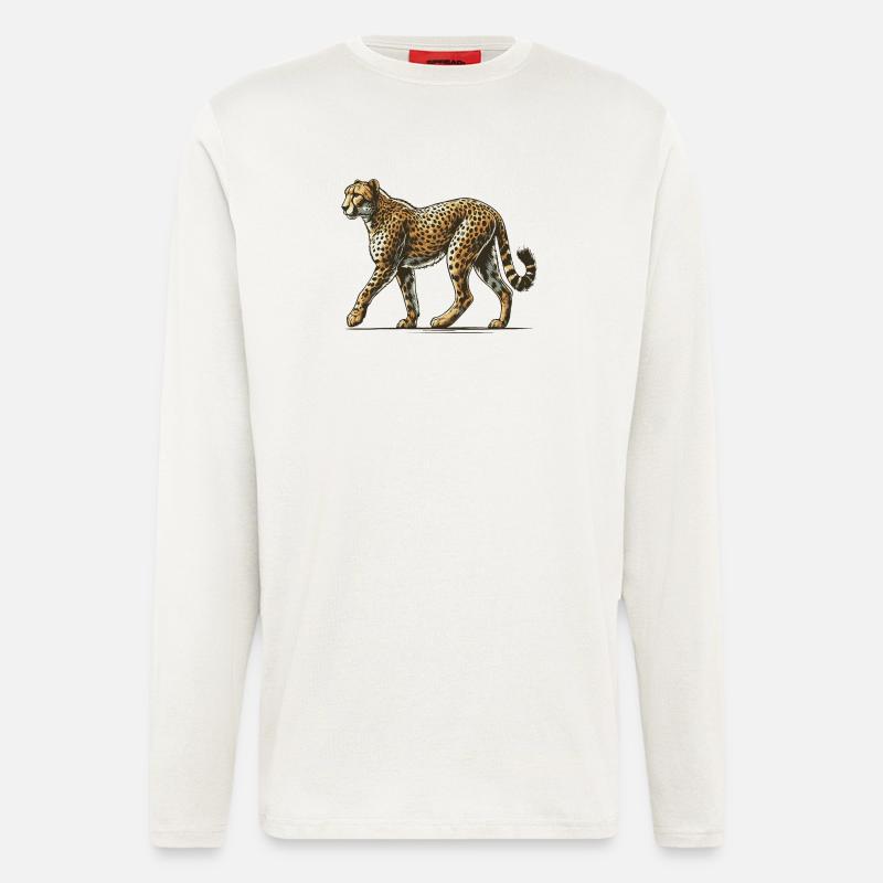 Guépard - Manches longues bio décontracté fabriqué en UE - OFF WHITE