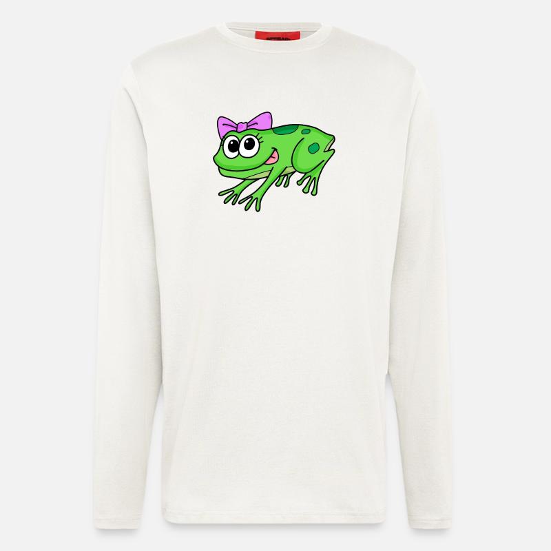 Frosch Mädchen Dame - Langarmshirt - made by SPREAD  - OFF WHITE