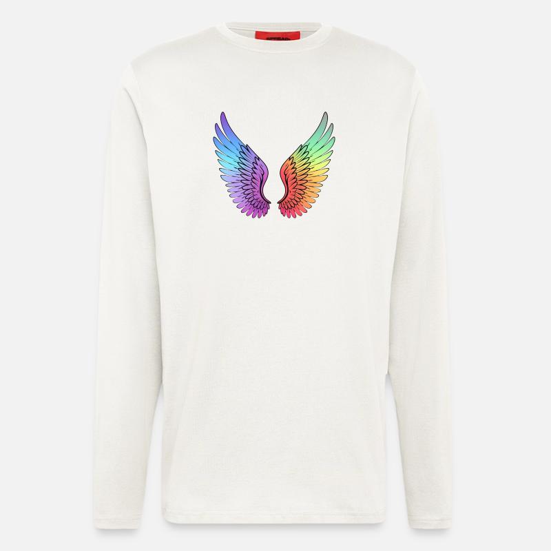 Regenbogen-Flügel mit Farbverlauf - Langarmshirt - made by SPREAD  - OFF WHITE
