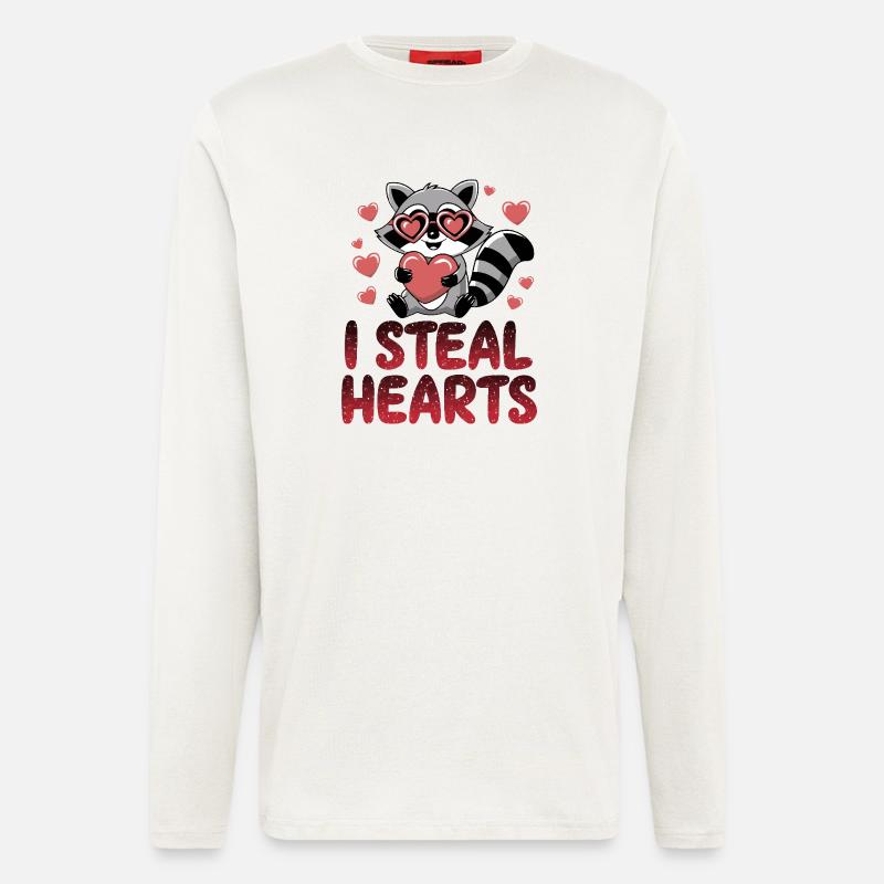 Herzraubender Waschbär - Langarmshirt - made by SPREAD  - OFF WHITE