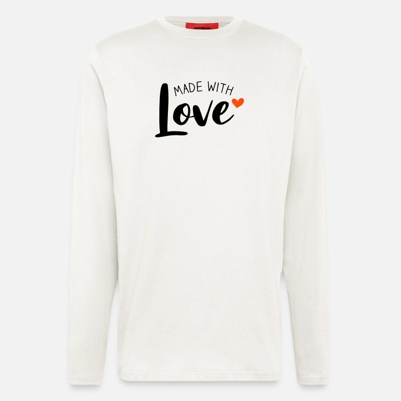 Made With Love zweifarbig - Langarmshirt - made by SPREAD  - OFF WHITE