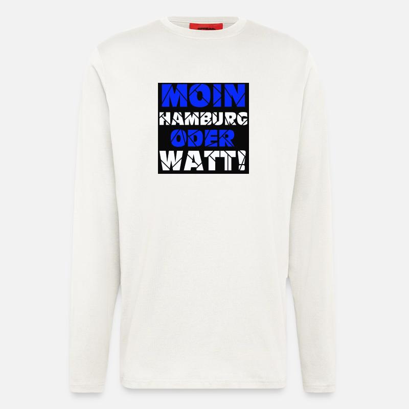 Hamburg , Moin oder watt (25) - Langarmshirt - made by SPREAD  - OFF WHITE