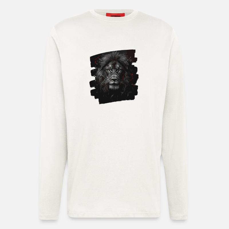 Löwe Retro - Langarmshirt - made by SPREAD  - OFF WHITE