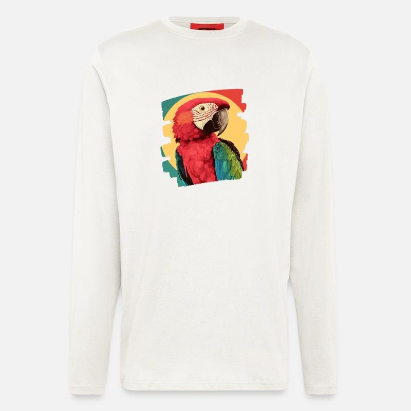 Parrot Retro - Longsleeve - made by SPREAD  - OFF WHITE