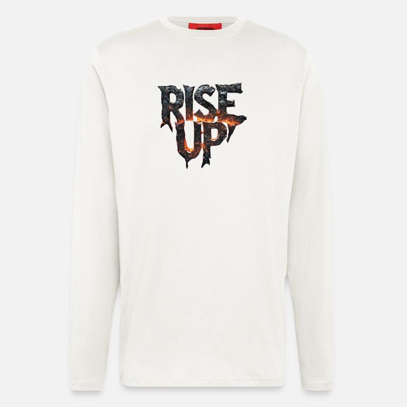 Feuriger Stempel mit Lava-Effekt - Langarmshirt - made by SPREAD  - OFF WHITE