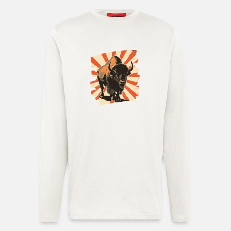 Bison Retro - Langarmshirt - made by SPREAD  - OFF WHITE