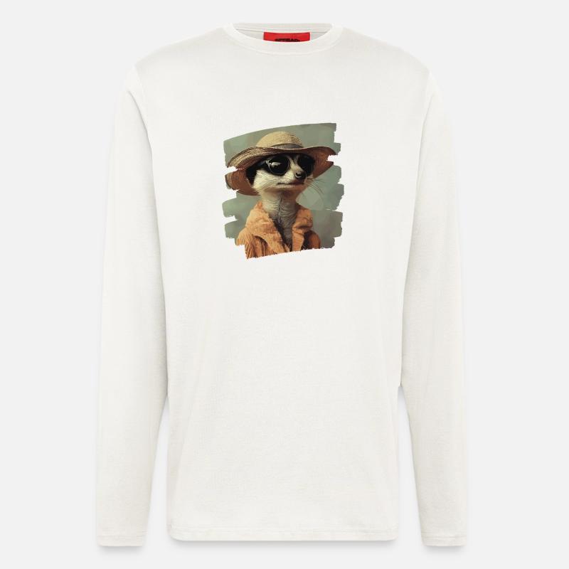 Erdmännchen Retro - Langarmshirt - made by SPREAD  - OFF WHITE