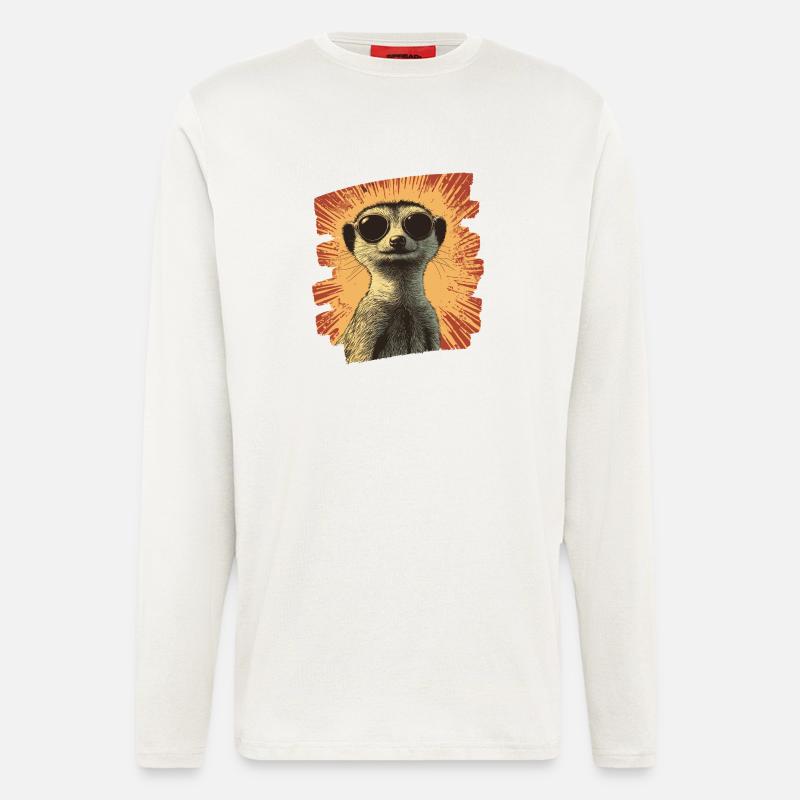 Erdmännchen Retro - Langarmshirt - made by SPREAD  - OFF WHITE