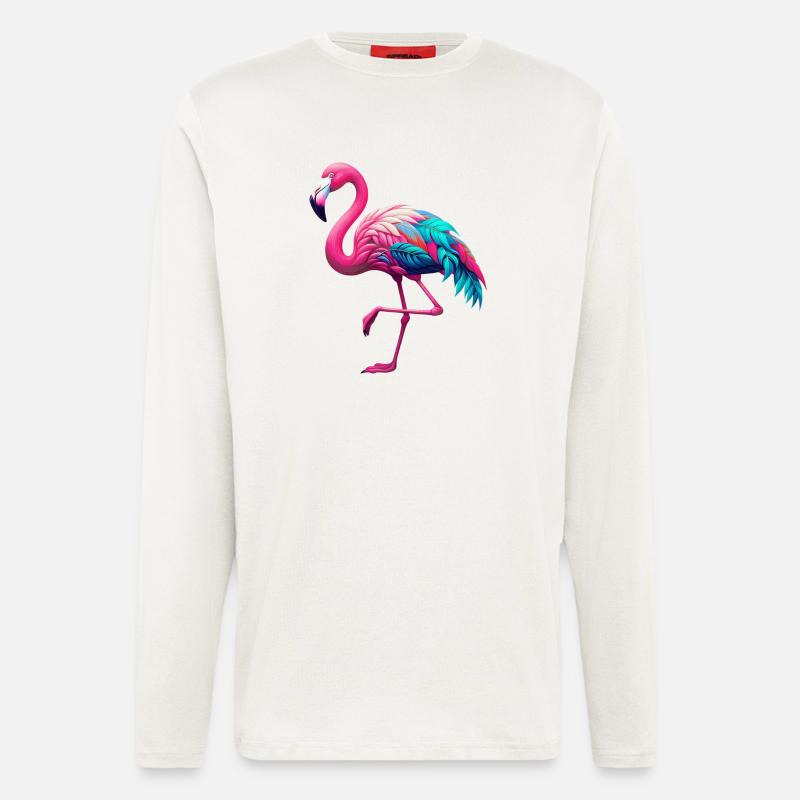 Flamingo - Langarmshirt - made by SPREAD  - OFF WHITE