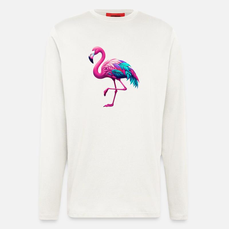 Flamingo - Langarmshirt - made by SPREAD  - OFF WHITE
