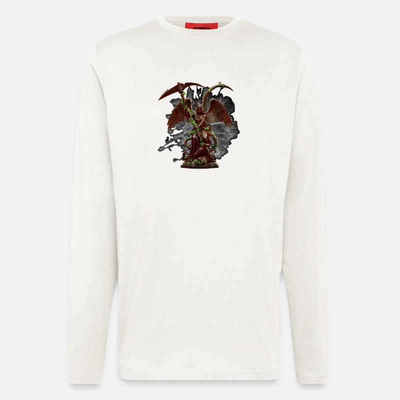 Engelstatue, Ranken, gothic design - Langarmshirt - made by SPREAD  - OFF WHITE