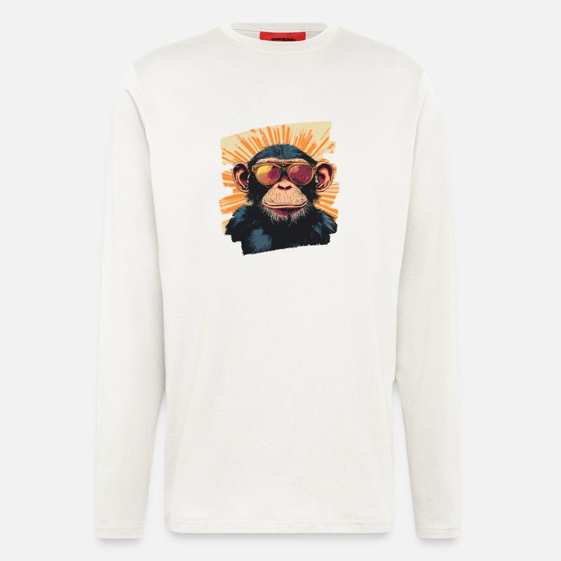 Affe Retro - Langarmshirt - made by SPREAD  - OFF WHITE